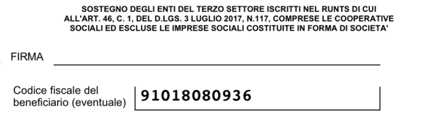 Compila lo spazio vuoto con il codice fiscale del destinatario