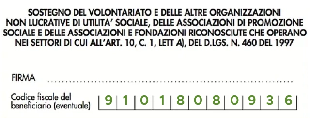 Compila lo spazio vuoto con il codice fiscale del destinatario